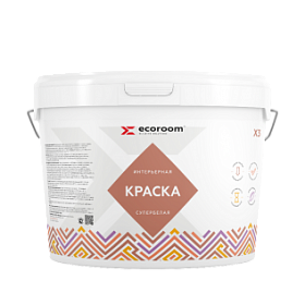 Краска акриловая Ecoroom интерьерная Х-3, cупербелая, 7 кг